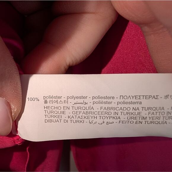 NWOT Zara Hot‎ Pink Satin feel Blouse - Picture 5 of 8